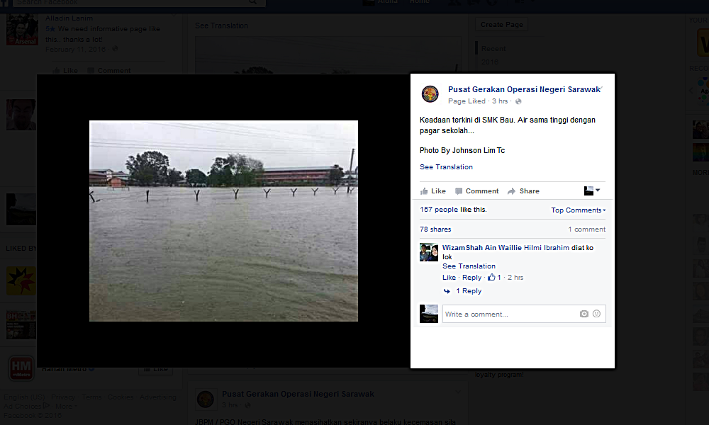 Flood waters inundate almost 20 schools in Sarawak