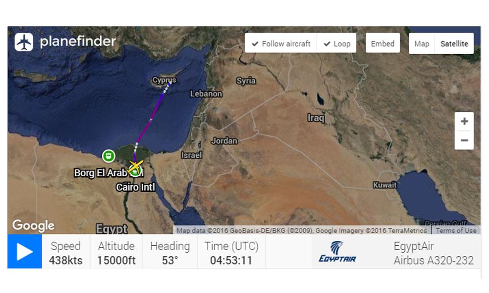 Pesawat hilang EgyptAir terhempas di Mediterranean