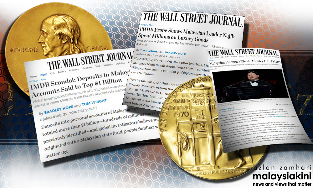 1MDB reports earn WSJ Pulitzer Prize nomination