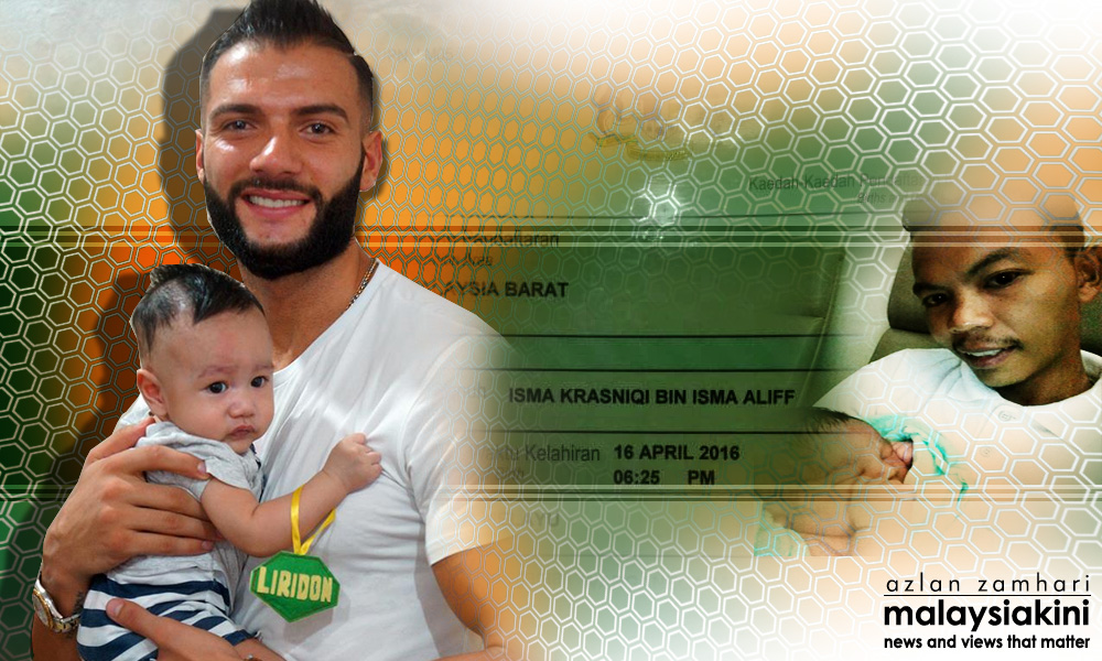 Nama Liridon Krasniqi terpahat pada nama dua bayi